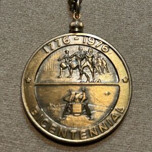 Bicentennial Commemorative Bronze Pendant with Aries Zodiac sign on the back